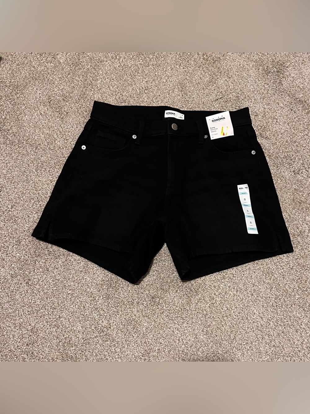 Sonoma Black Mid Rise Denim Shorts